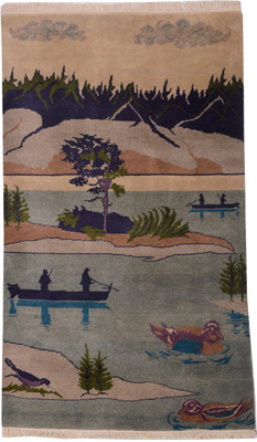 25% OFF on Carpet Overseas Blue, Beige Wool Area Rug 25% OFF on Carpet Overseas Blue, Beige Wool Area Rug