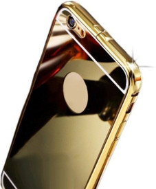 Mahi Max Back Cover For Metal Bumper Plus Acrylic Mirror Back Cover Case For Apple Iphone 5s (Gold)