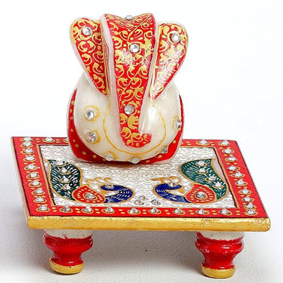 33% OFF on Aapno Rajasthan Peacock and Ganeshji with Kundan Work Marble Pooja Chowki Multicolor, Pack of 1 33% OFF on Aapno Rajasthan Peacock and Ganeshji with Kundan Work Marble Pooja Chowki Multicolor, Pack of 1