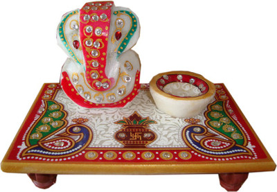 22% OFF on Haveli Arts Marble Pooja Chowki Multicolor, Pack of 3