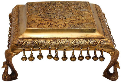 StatueStudio Chowki Brass All Purpose Chowki Gold, Pack of 1 StatueStudio Chowki Brass All Purpose Chowki Gold, Pack of 1