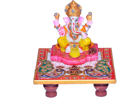 55% OFF on Vaah Meenakari Stoneware All Purpose Chowki Multicolor, Pack of 2