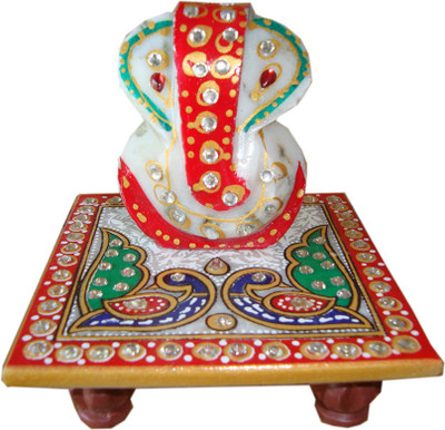31% OFF on Haveli Arts Marble Pooja Chowki Multicolor, Pack of 2