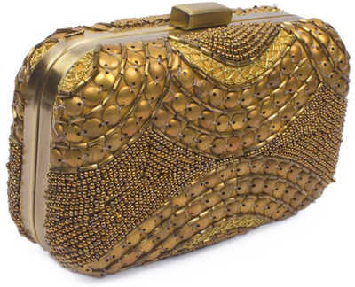 50% OFF on Harshi Metal Women Festive, Party, Wedding Gold Sequence Clutch