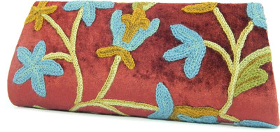 57% OFF on Aabeer Kashmiri Hand Embroidered Women Party Red Velvet Clutch