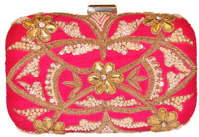 Ruhmet Pearl Cluster Women Party Pink Silk Clutch Ruhmet Pearl Cluster Women Party Pink Silk Clutch