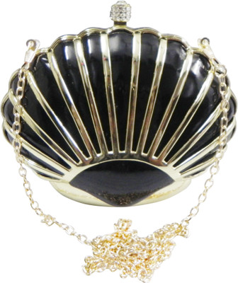 16% OFF on Purse Collection Partywear sea seep in black color Girls Party Black Metal Clutch