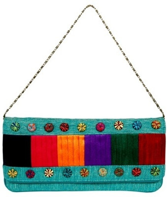 16% OFF on Craftstages Women Party Blue Cotton Clutch 16% OFF on Craftstages Women Party Blue Cotton Clutch