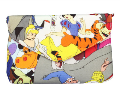 60% OFF on Glitters Digital Printed with Detachable Sling Women Party Multicolor Velvet Clutch