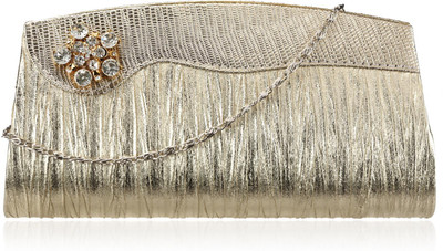 Dernier Cri 1289 Women Casual, Party, Wedding Silver PU Clutch