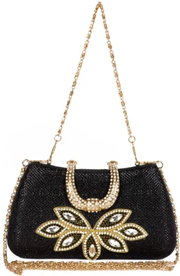 50% OFF on Ivy A_64_01 Women Formal Black PU Clutch