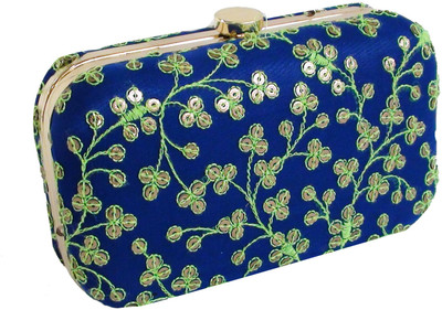 36% OFF on Fashion Jamun Box Women, Girls Formal, Party, Wedding Blue Fabric Clutch