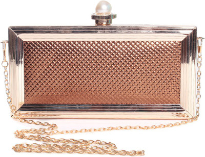 57% OFF on Eleegance 2331 Women Party Beige, Gold PU Clutch