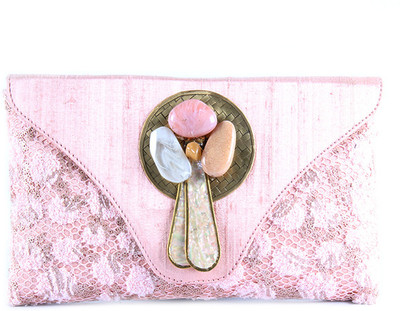 58% OFF on Saisha Women Casual Pink Silk Clutch