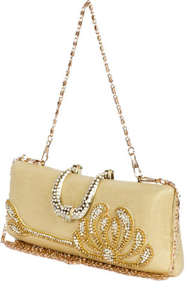 50% OFF on Ivy A_62_19 Women Formal Gold PU Clutch