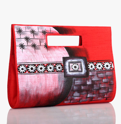 80% OFF on Rangrage Handpainted Mysterious Ladies Women Casual Red Silk Clutch