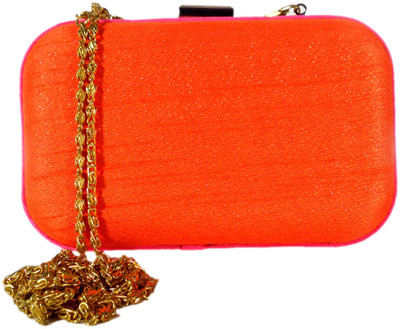 Charming Women Casual Orange Fabric Clutch