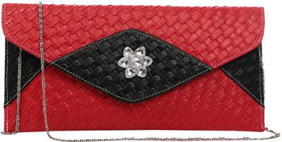 52% OFF on Escobar Cross Town Women Casual, Formal, Party, Wedding Red, Black Non-Leather Clutch