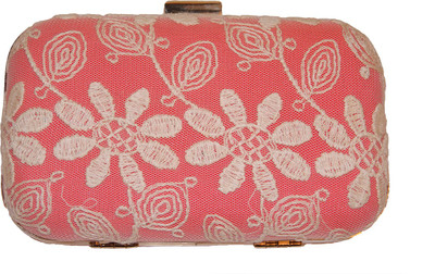 Ruhmet Floral Lace Bag Coral Women Party, Wedding, Festive Multicolor Net Clutch Ruhmet Floral Lace Bag Coral Women Party, Wedding, Festive Multicolor Net Clutch