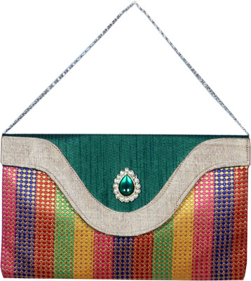 52% OFF on Bag Berry Thread Work Women Casual, Party Multicolor Jute Clutch