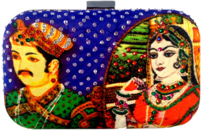 Charming Women Casual Blue Fabric Clutch