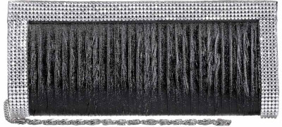 60% OFF on Oleva Women Casual, Party Black Silk, Genuine Leather Clutch