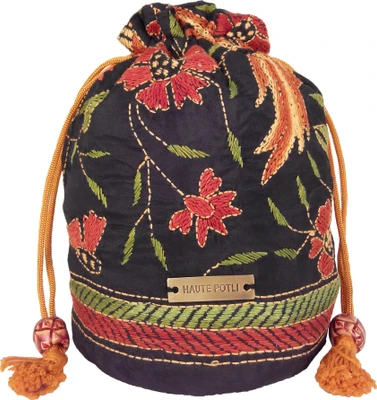 8% OFF on Haute Potli Kantha Stitch Potli bag Women Festive, Wedding Black, Red Fabric Clutch 8% OFF on Haute Potli Kantha Stitch Potli bag Women Festive, Wedding Black, Red Fabric Clutch