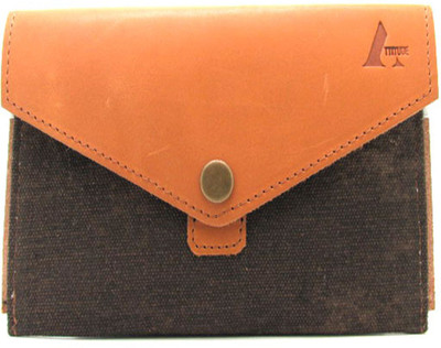 75% OFF on Attitude Mobile & Money Girls Casual Tan Leather, Canvas Clutch
