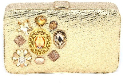 68% OFF on Saisha Classic Women Casual Gold Silk Clutch