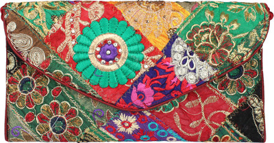 60% OFF on Glitters Raw Silk Embroide with Zip Pocket Women Party Multicolor Silk Clutch 60% OFF on Glitters Raw Silk Embroide with Zip Pocket Women Party Multicolor Silk Clutch