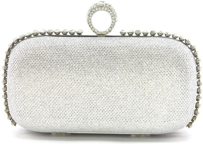 50% OFF on Myrah Diamond Circle Women Party Silver PU Metal Clutch 50% OFF on Myrah Diamond Circle Women Party Silver PU Metal Clutch