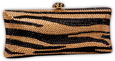 57% OFF on Etui Women Casual, Party, Wedding Gold, Black Metal Clutch