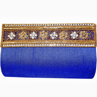 55% OFF on Moksh A179RB150 Women Casual, Party Blue Silk Clutch 55% OFF on Moksh A179RB150 Women Casual, Party Blue Silk Clutch