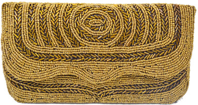 55% OFF on Mpkart Design Hand Girls Casual, Festive, Party Gold Satin, Zari Clutch