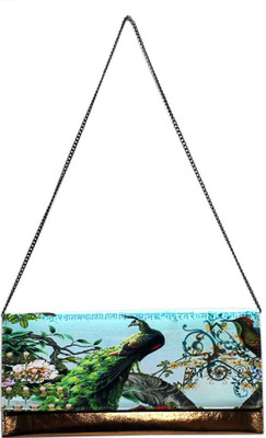 Desipop Dream Peacock Women Casual Blue Polyester Canvas Clutch