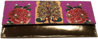 DesiPop Tolpink Women Casual Pink Polyester Canvas Clutch