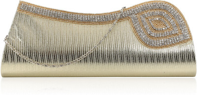 Dernier Cri 1282 Women Casual, Party, Wedding Silver PU Clutch