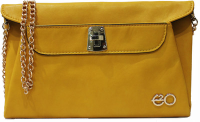 E2O Women Casual Yellow PU Clutch E2O Women Casual Yellow PU Clutch