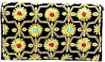 76% OFF on Anshul Fashion Designer Crossbody Girls Wedding Black Velvet, Hand Embroidered Clutch