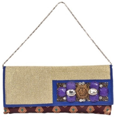 33% OFF on Craftstages Design with Stone work Girls Party Blue Silk Clutch 33% OFF on Craftstages Design with Stone work Girls Party Blue Silk Clutch