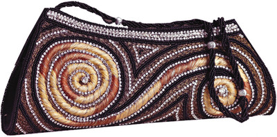 23% OFF on Aapno Rajasthan Black Boat Shaped Women Party Multicolor Suede Clutch