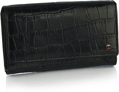 55% OFF on League Leather LL116/Black Women Casual, Party Black Genuine Leather Clutch