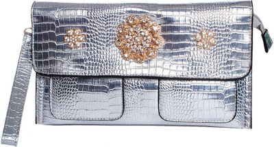 73% OFF on Eleegance 2707 Women Party Silver PU Clutch
