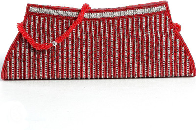 17% OFF on Aapno Rajasthan Women Party Red Fabric Clutch