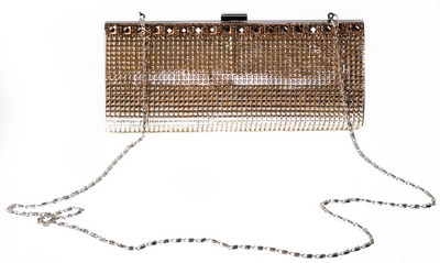 Delco Designer Collection Women Festive Gold Synthetic Fabric Clutch