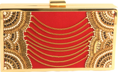4% OFF on V Da Couture Exclusive Designer Women Wedding Red Suede Clutch
