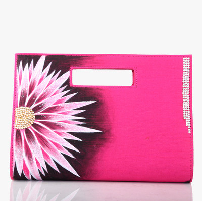 80% OFF on Rangrage Handpainted Soothing Ladies Women Casual Pink Silk Clutch