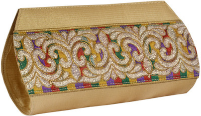 22% OFF on Potlis Designer Women Casual Gold Silk Clutch