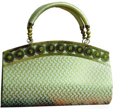 49% OFF on Arti Fancy Hand Bag Women Party Green Silk Clutch