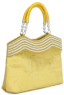 Penguin Golden Perforated designed Girls Party Gold Velvet Clutch